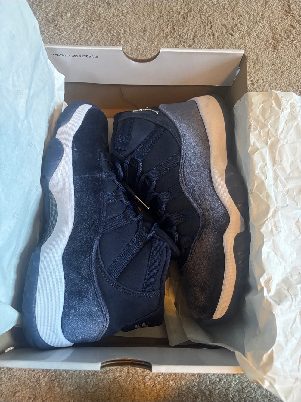 Jordan Navy and White Retro Basketball Sneakers